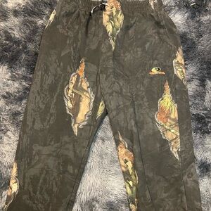 Mossy Oak Black Camo Jogger Pants with Brown & Olive Accents